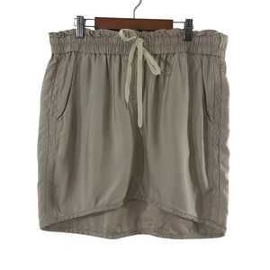 Leifnotes Anthropologie Khaki Tan Paperbag Waist Drawstring‎ Mini Skirt Medium